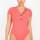 Button V-neck Bodysuit