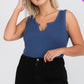 Plus Size Split Neckline Bodysuit Top