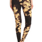 Yoga Style Banded Lined Tie Dye Print, Full Length Leggings In A Slim Fitting Style With A Banded High Waist.