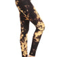 Yoga Style Banded Lined Tie Dye Print, Full Length Leggings In A Slim Fitting Style With A Banded High Waist.