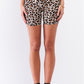 Leopard Print High Waisted Fitted Yoga Biker Shorts