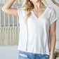 Short Sleeve V Neck Top