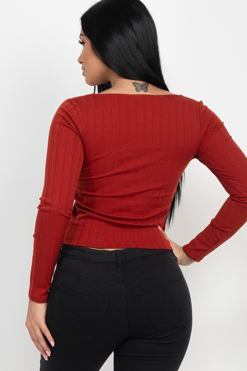 Shirred Square Neck Top