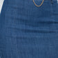 High-rise Belted Chain Denim Skirt