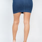 High-rise Belted Chain Denim Skirt