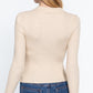 Notched Collar Zippered Sweater