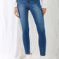 Mid Blue High-waisted With Rips Skinny Denim Jeans