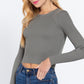 Long Slv Open Back Sweater Top