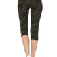 Multi-color Print, Cropped Capri Leggings In A Fitted Style With A Banded High Waist