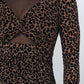 Animal Print Long Sleeve Mock Neck Mini Dress