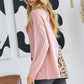 Turtle Neck Color Block Cutout Sweater