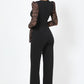 Plunging V Buckle Detail Leopard Jumpsuit