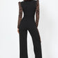 Plunging V Buckle Detail Leopard Jumpsuit