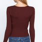 Shirring Sweatheart Neck Sweater