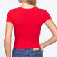 Short Sleeve V-neck Crop Top