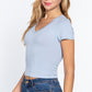 Short Sleeve V-neck Crop Top