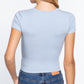 Short Sleeve V-neck Crop Top