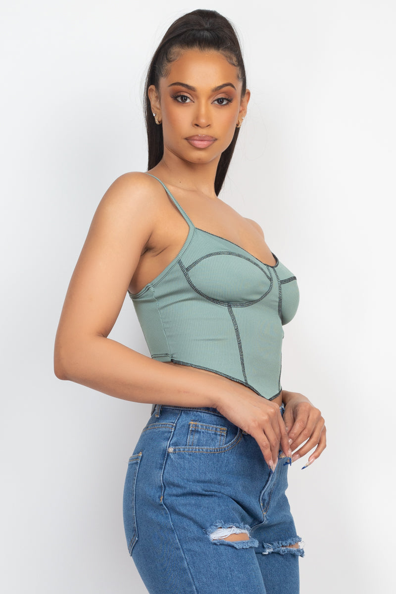 Bustier Sleeveless Ribbed Top