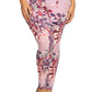 Plus Size Floral Print, Full Length Leggings In A Slim Fitting Style With A Banded High Waist