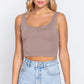 Scoop Neck 2 Ply Crop Tank Top