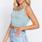 Scoop Neck 2 Ply Crop Tank Top