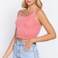 Scoop Neck 2 Ply Crop Tank Top