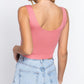 Scoop Neck 2 Ply Crop Tank Top