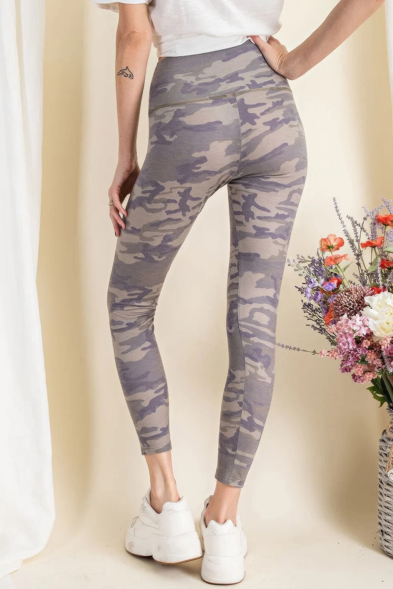 Camouflage Printed Rayon Spandex Leggings