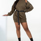 Double Zipper Long Sleeve Hooded Mini Dress