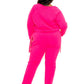 Pink Grommet Detail Lounge Set in XL, showcasing back view with soft, stretchy fabric for comfortable, stylish everyday wear.