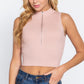 Sleeveless Rib Sweater Top W/zipper