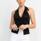 Collared Halter Open Back Top