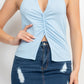 Collared Halter Open Back Top