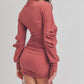 Solid Color Mock Neck Mini Bodycon Dress