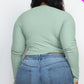 Plus Size Button Up Cropped Top