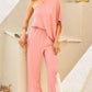 One Shoulder 3/4 Sleeve Unbalanced Waist Elastic Solid Pants Jumpsuit