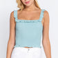 Smocking Ruffle Cami Woven Top