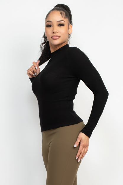 Mock Neck Long Sleeve Top