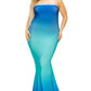 Plus hot summer gradient tube maxi dress