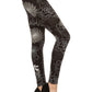 Super Soft Peach Skin Fabric, Multi-color Printed Knit Legging With Elastic High Waist Band