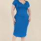 Plus Size Split Neck Bodycon Midi Dress