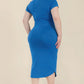 Plus Size Split Neck Bodycon Midi Dress