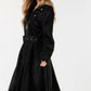 Waist Belt Tacked Faux Suede Coat Solid Coat