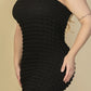 Plus Size Bubble Fabric One Shoulder Bodycon Mini Dress