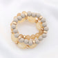 Semi Precious Stone Wood Bead Bracelet Set