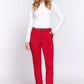 Cotton-span Twill Belted Long Pants