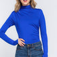 Long Sleeve High Neck Shirring Detail Ity Knit Bodysuit