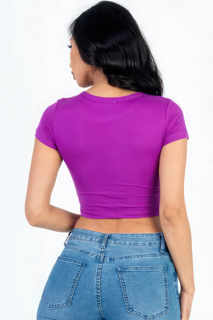 Short Sleeve Roundneck Crop Top