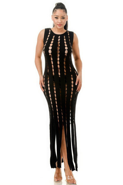 Cut Out Fringe Dress