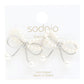 Sodajo Pear Bead Metal Bow God Dipped Earring